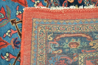 Very nice Bijar, circa 1900, great colors, excellent condition.  Just cleaned, ready for the floor.  Measures 9'3" x 12'11".            