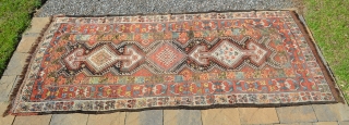 Northwest Persian Kurdish carpet, great colors, wonderful crab border.  Measures 9'3" x 4'4"                   