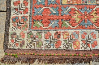 Northwest Persian Kurdish carpet, great colors, wonderful crab border.  Measures 9'3" x 4'4"                   