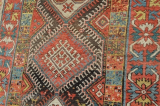 Northwest Persian Kurdish carpet, great colors, wonderful crab border.  Measures 9'3" x 4'4"                   