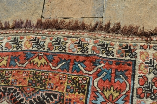 Northwest Persian Kurdish carpet, great colors, wonderful crab border.  Measures 9'3" x 4'4"                   