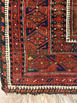 Baluch Yakub Khani Wedding Rug, late 19th century
Size: aprox 220 × 140 cm (7'3" × 4'7")

A rare Baluch rug from the Yakub Khani tribe, originally woven as a wedding gift at the  ...