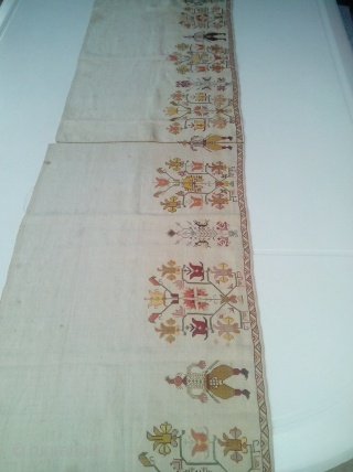 Greek embroidery from Skyros Island early 18thc. Silk on linen.                       