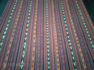 Old Iran-Bidjar kurdish jajim from first half 20th century.
Geometric patterns you see is not usual on jajims.
wool/wool 
150*180 cm
UPS shipping worldwide.            
