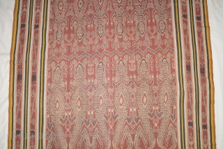 Fine Pua Kumbu ceremonial cloth Iban Dayak people Borneo Sarawak with Buah Baya / Crocodile  motif, possibly from Saribas system, 19 - early 20th century, Cotton Ikat natural dyes. size: 203  ...