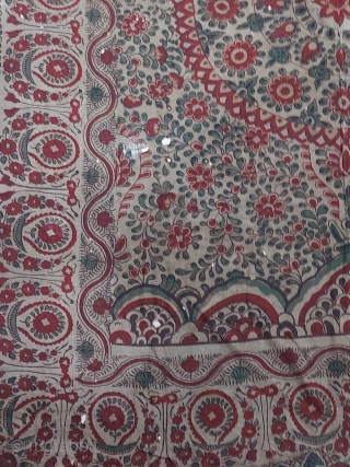 India Chintz Kalamkari Coromandel coast India 18th century or earlier cotton wood block prints hand drawn large size found in Indonesia more detail contact piguraart@gmail.com        