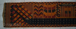 #RB004 A very large Palepai ceremonial (Ship cloth) from Lampung south Sumatra Indonesia, late 19th century supplementary weft weaving, home spun cotton, silk silver wrapped thread and natural dyes, good condition no  ...