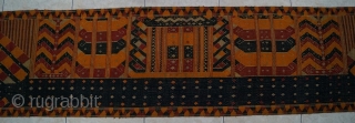 #RB004 A very large Palepai ceremonial (Ship cloth) from Lampung south Sumatra Indonesia, late 19th century supplementary weft weaving, home spun cotton, silk silver wrapped thread and natural dyes, good condition no  ...