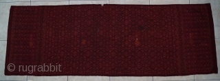 #RB022 Selendang, woman ceremonial shoulder cloth Malay people Palembang region sumatra Indonesia, late 19th century silk weft ikat natural dyes supplementary weft weave, good condition with few small holes, size: 206 cm  ...