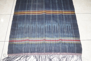 #RB 039 Batak Ulos Sibolang ceremonial shoulder cloth, early 20th century Batak people Sumatra Indonesia, cotton ikat natural dyes supplementary weft weave, good condition size:  265 cm x 85 cm  