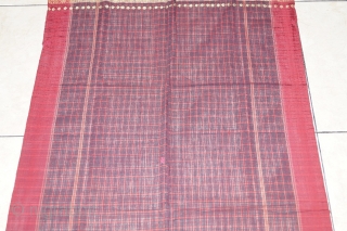 #RB 041 Minangkabau head cloth / shoulder cloth, Minangkabau people west Sumatra Indonesia, late 19th century, cotton silk gold threat supplementary weft weave natural dyes, good condition. size: 248 cm x 48  ...