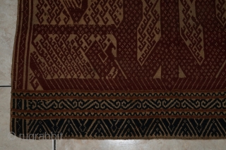 #RB047 A large Tampan ceremonial cloth from Lampung region south Sumatra Indonesia, handspun cotton natural dyes supplementary weft weave, good condition size: 62 cm x 68 cm      