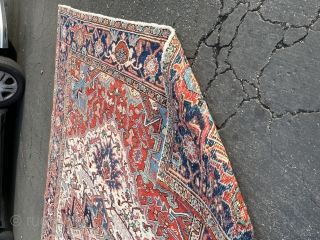 Nice old Heriz 6’8” x 9’7”. Gorgeous colors with hard to find ivory ground. No stains holes or tears.
Sold. Thank you for looking.          