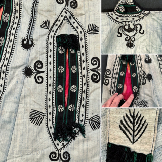 A lovely antique Tajik silk Paranja / Faranji with Ikat lining, dating to the late 19th century. The Paranja was an Interesting central Asian garment - large-size and worn by Tajik women ...