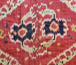 An exceptional Antique early 19th century Uzbek Adras Ikat quilted hanging from Bokhara / Bukhara region. It is a shash  rang / six colour Ikat which is of the high form  ...