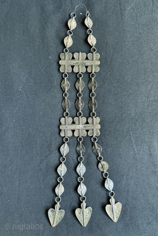 A brilliant antique gold appliqué and silver Turkoman / Turkmen Yomut / Yomud tribe bridal jewellery for hair cover. Dating to the late 19th century / early 1900’s, this bridal jewellery was  ...