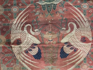 A museum grade and very rare antique imperial Chinese silk woven fabric, dating to the Early Ming dynasty.  The Chinese imperial dynasties went on for many centuries at a time. The  ...