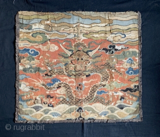 A museum grade and very rare Antique imperial early 17th century Chinese Ming dynasty dragon gold and silk k'o-ssu / Kesi weaving.. This is one of the rarest type of textile that  ...