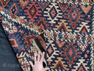 A beautiful and large Antique Caucasian or Shahsavan / Shahsevan flat weave bag face dating to the 19th century. It’s all wool finely woven in slip tapestry weave. The colours are fantastic  ...