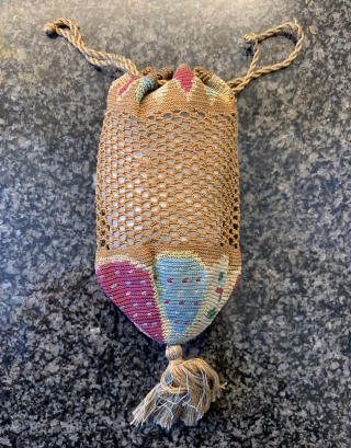 An exceptional and very rare antique Syrian or Lebanese silk woven bag / pouch dating between the late 18th century and early 19th century. Syria and Lebanon produced some of the most  ...