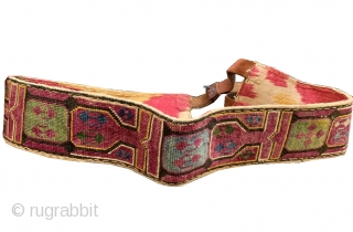 A beautiful antique silk cross-stitched belt made by the Uzbek Lakai tribe of Central Asia. This fine and functional belt, dates around early 1900's and was worn likely by a man over  ...