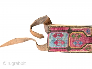 A beautiful antique silk cross-stitched belt made by the Uzbek Lakai tribe of Central Asia. This fine and functional belt, dates around early 1900's and was worn likely by a man over  ...