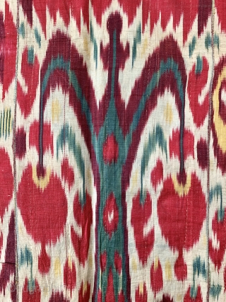 An Exceptional Antique 19th c. Uzbek Adras quilted Ikat bed spread from Bokhara / Bukhara region. This is one of the very few examples of authentic Uzbek bed spread I have seen  ...