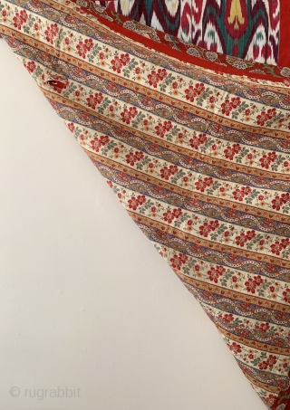 An Exceptional Antique 19th c. Uzbek Adras quilted Ikat bed spread from Bokhara / Bukhara region. This is one of the very few examples of authentic Uzbek bed spread I have seen  ...