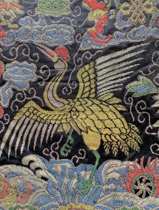 A fine and very good example of antique silk woven Imperial Chinese rank badge from Early Qing / Ching / Tsing dynasty or even as old as late Ming dynasty. Dating between  ...
