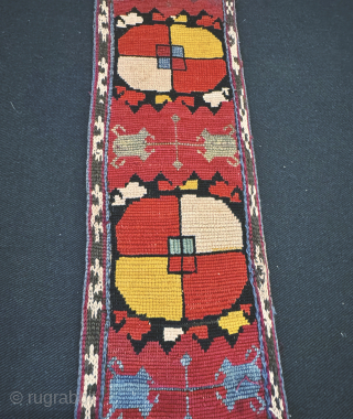 An excellent antique silk embroidered Uzbek belt from Shahrisabz ( Shakhrisabz / Shakhrisyabz ) region of Uzbekistan and dates to second half of 19th century. These types of belts were one of  ...