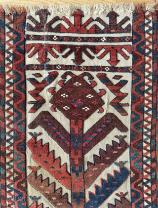 An exceptional antique Turkoman / Turkmen Tent band fragment  from Yomud / Yomut tribe. An early and coveted example dating to around mid 19th century. The quality of the weaving is  ...