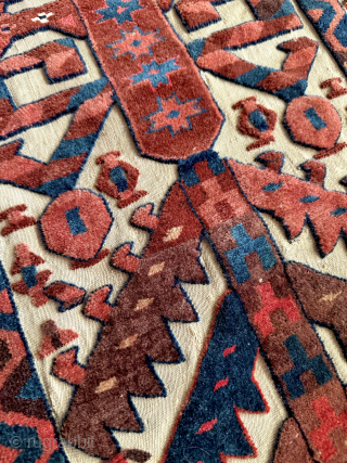 An exceptional antique Turkoman / Turkmen Tent band fragment  from Yomud / Yomut tribe. An early and coveted example dating to around mid 19th century. The quality of the weaving is  ...