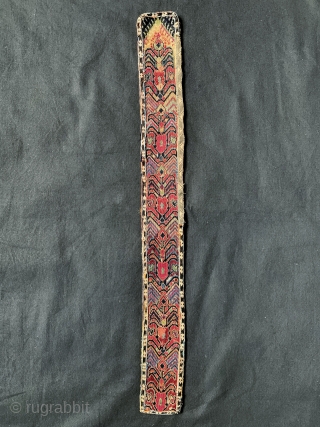 An excellent antique silk embroidered Uzbek belt from Shahrisabz ( Shakhrisabz ) region of Uzbekistan and dates to second half of 19th century. These types of belts were one of the most  ...