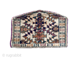 A very rare ivory ground ground pair of antique Turkoman / Turkmen Diziyks (Camel Knee covers), made by the Yomud tribe during the 19th century. Camel Knee covers pairs are rare in  ...