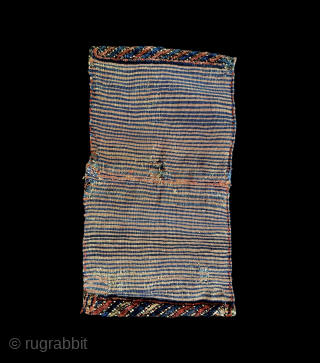 A lovely antique Luri Bakhtiari (?) Khorjin / Saddle bag. Probably dates to late 19th century / early 1900’s. Very nice weaving with soumac flat weave face, pile on the ends and  ...