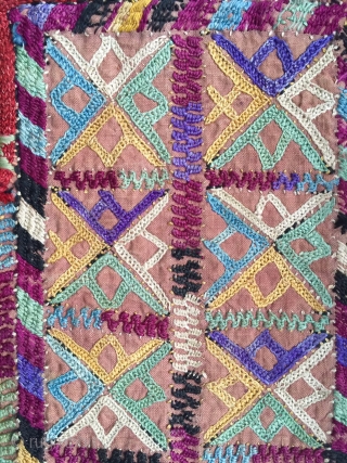 a great example of Antique Turkoman / Turkmen Ersari tribe silk embroidered bag dating to late 19th century. Out of most central Asian silk bags, the Ersari types are some of the  ...