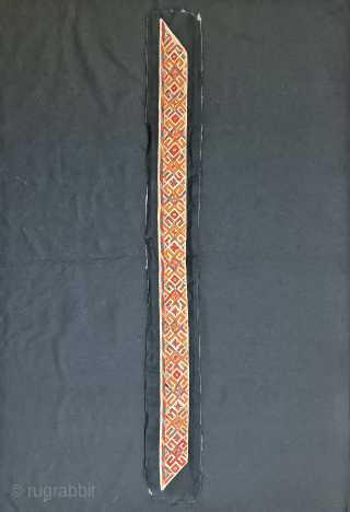 A very rare antique Tekke Turkoman silk embroidered white Chyrpy collar. Chyrpy is the cloak worn by Tekke and Saryk tribes of Turkmen women as cloaks over their heads with false sleeves  ...