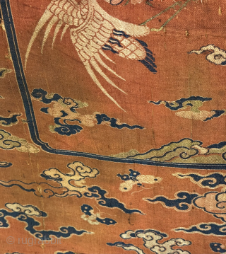  museum grade and very rare antique imperial Chinese dragon silk brocade textile fragment (stitched on cloth and ready for stretching), dating to the late Ming dynasty. The Chinese imperial dynasties went  ...