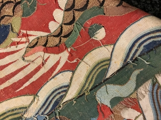 A museum grade and very rare Antique imperial 17th century Chinese Ming dynasty dragon golf and silk Kesi fragment. This is one of the rarest type of textile One can find. The  ...