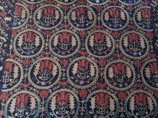 An Armenian, Cilician Marash Antependium needlework - second half 19th C.. This lovely and rare panel is in good state of preservation, with fresh colours, just a little wear due to natural  ...