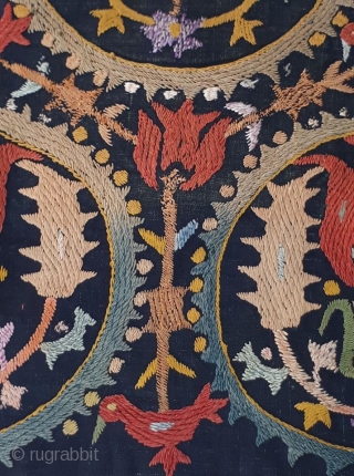 An Armenian, Cilician Marash Antependium needlework - second half 19th C.. This lovely and rare panel is in good state of preservation, with fresh colours, just a little wear due to natural  ...