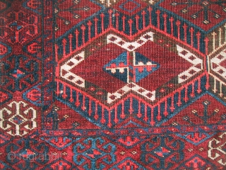 Beshir turkmen juval with ikat-derived design, late 19th C. Lovely deep, saturated dyes.  Please ask for further information.              