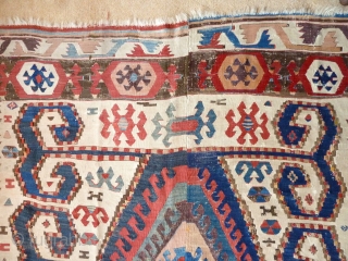 An early 19th century Central Anatolian kilim with wondrous colours. 390 x 195 cm / 12'10" x 6'5".               