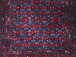 A small ersari rug with a shemle gul field, around 1900. 152cm x 100cm, 5' x 3'4".                