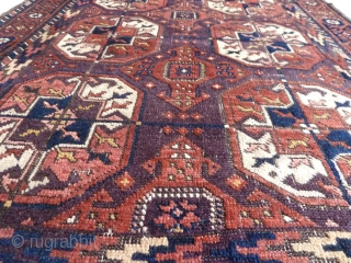 A Khorassan Belouch rug with silky wool and beautiful field tones. 173 x 85cm.                   