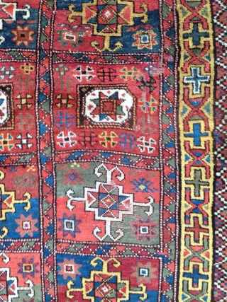 A good early 20th Century Quchan Kurd rug, North East Persia. 225x137cm. In very good original condition, except for a small area of worn pile (see detail).      