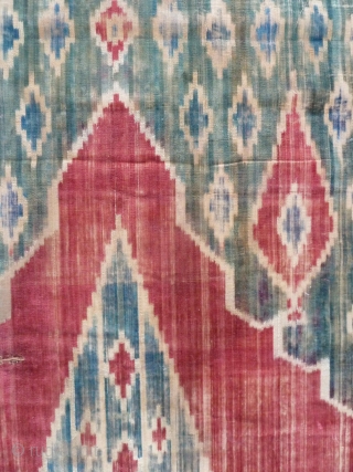 A rare Kashan velvet silk ikat panel, 19th Century. 158 x 121 cm. Provenance: Hobart-Moore Collection.                 