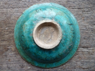 A 16th or 17th Century Kubachi frit-ware bowl, with abstract geometric drawing.                     