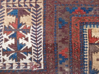 A very early Belouch, wool like silk. 105 x 90 cm                      