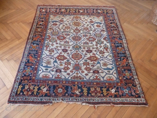 A charming white-field Bijar, with a few bites at one end otherwise in great condition. 170 x 138 cm              